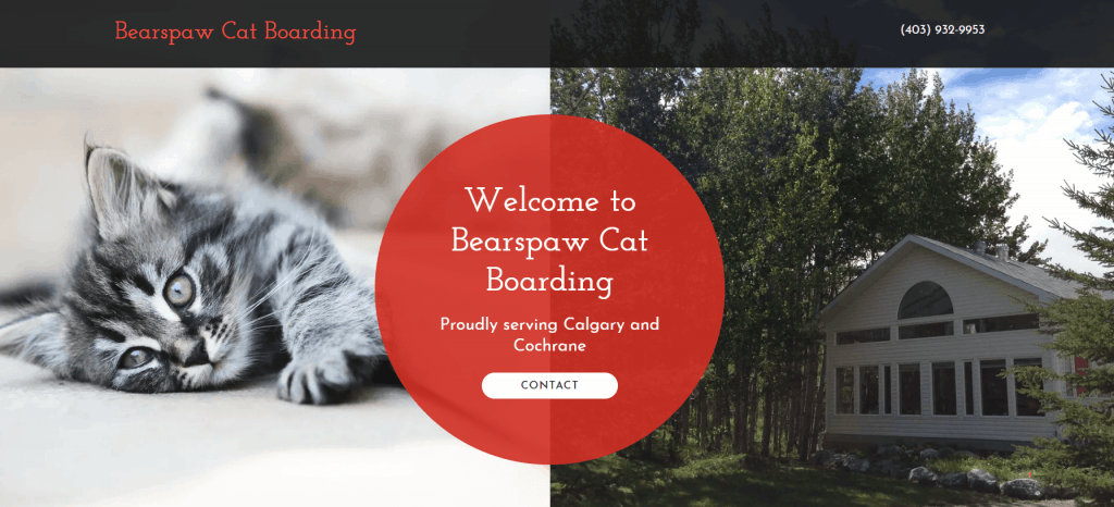 Bearspaw Cat Boarding website