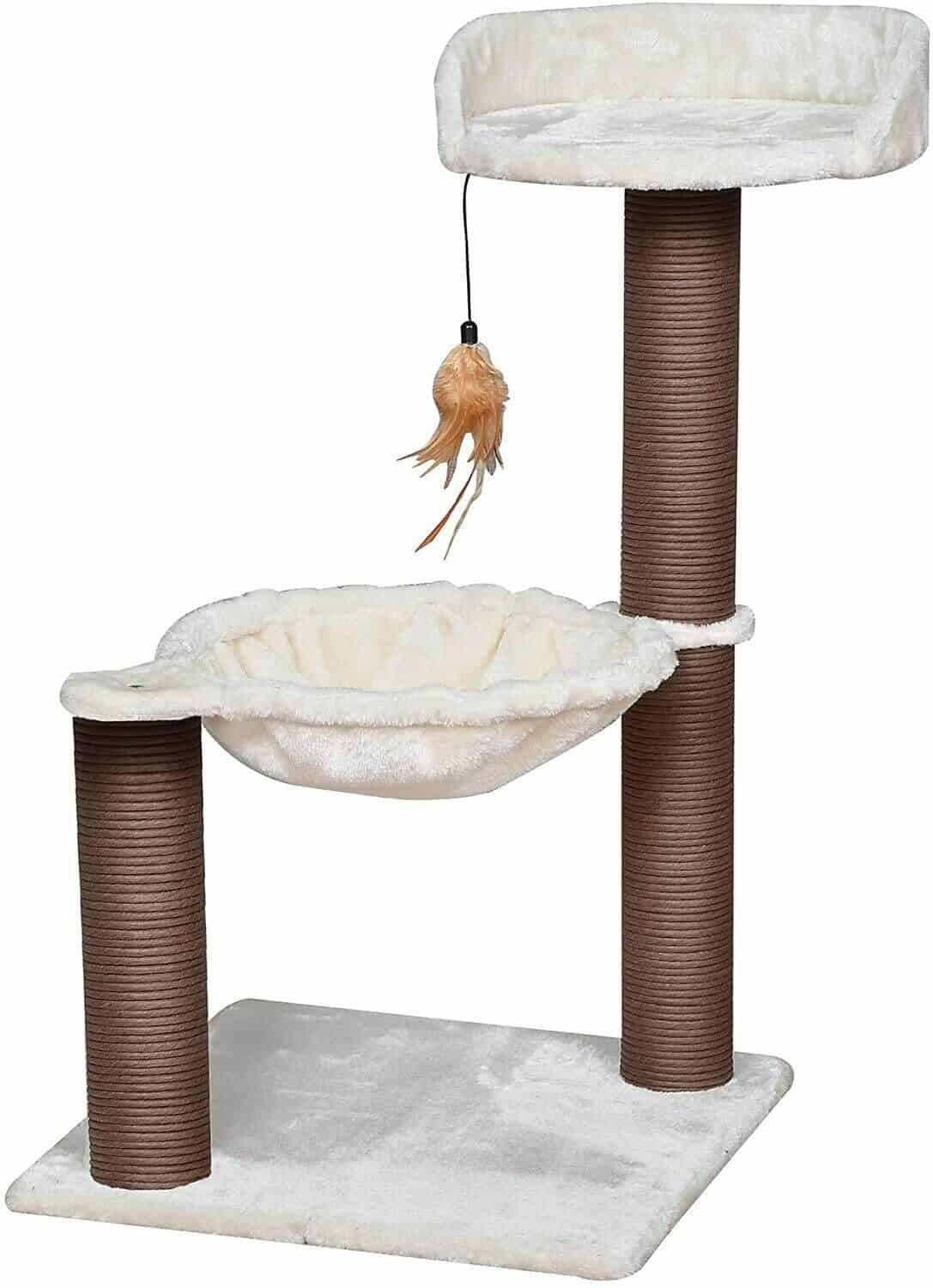 Catry, Cat Tree Hammock Bed with Natural Sisal Scratching Posts