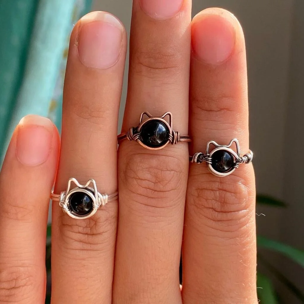 Black Cat Knuckle Rings