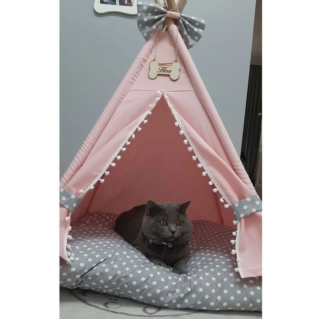Pink Teepee Tent with Ribbons