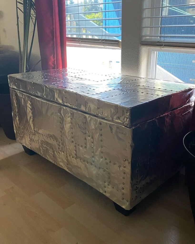 Industrial Aluminum Foil Ottoman Cat-Proof DIY