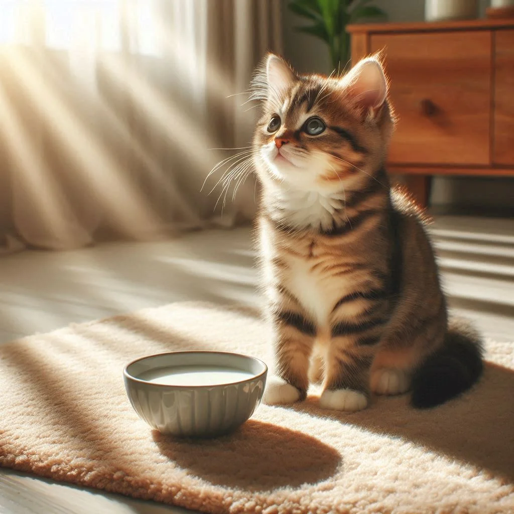 kitten on a microfiber rug