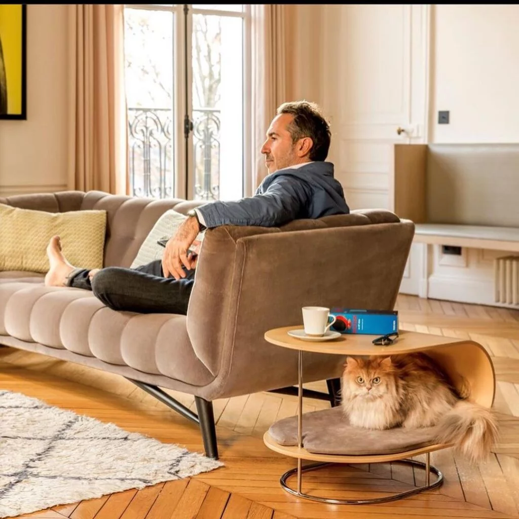 Side Table with a Bilt-in Cat Bed